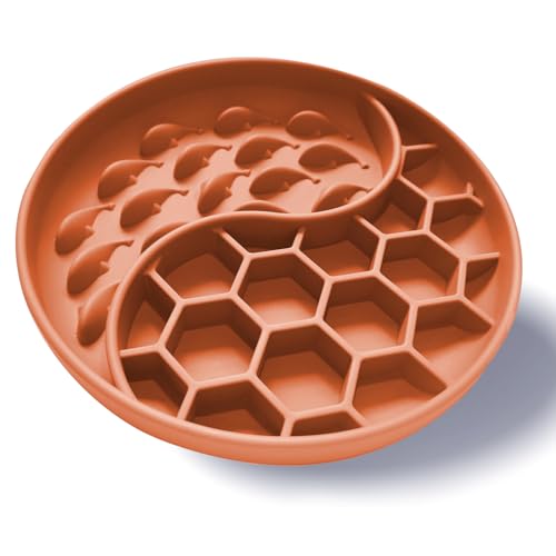 Cat Slow Feeder Bowl,Fun Dog Feeding Bowls with Suction Cups, Anti-Choking, Non-Slip Design, Reduces Boredom, Anxiety,Overeating, Ideal for Medium to Small Dogs & Cats (Pink)