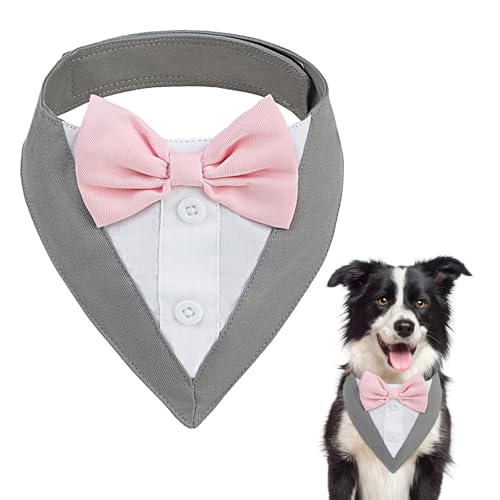 SCENEREAL Tuxedo Bandana Pink Bow Tie