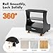 Ginelm Pedicure Foot Bath Trolley with Wheels, Manicure Rest Stand, Portable Esthetician Trolley Cart for Beauty Salon or Nail Tech Spa, Foot Massage Station