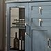 FOREST GRAVITY 58.2'' Modern Sideboard Buffet Cabinet with Storage, Accent Coffee Bar Cabinet with 2 Glass Doors,Sideboard Credenza with Two Drawers and Adjustable Shelves,Blue
