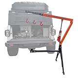 Pismire 1500 lb Stretchable Receiver Hitch Mounted Hydraulic Swivel Pickup Truck Crane, with Three Boom Capacities of 750 lb, 1000 lb and 1500 lb, is Used for Lifting Cargo in Industry, Construction