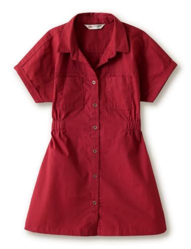 Image of Amazon Brand - Symbol Girl's Cotton Denim Shirt Knee-Length Casual Dress