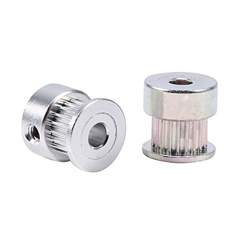 Listado de Ruedas dentadas los 5 mejores. 46 2 Uds GT2 20 Dientes Cabrestantes de Aluminio Polipastos Poleas Poleas Correa Dentada Polea 5mm diáMetro Brida Rueda SíNcrona para Impresora Tridimensional