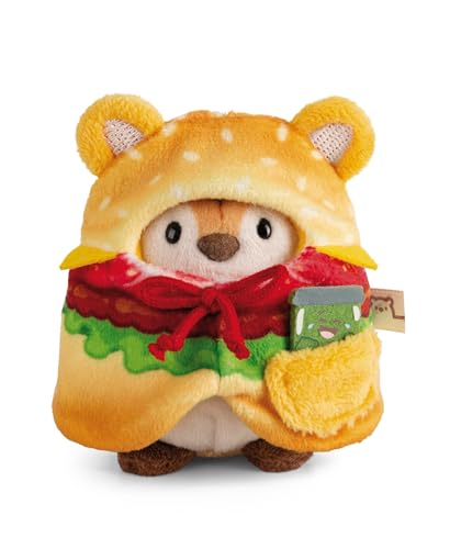 NICI doudou Tigre Tiggy 8 cm avec bocal de cornichons & costume de hamburger en boîte cadeau - beige - Peluche douce, adorable pour câliner et jouer, pour...