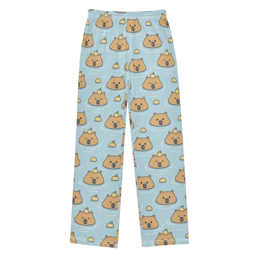 Boys' Pants Cute Capybara Lemon Stay Long Bottoms Jogger Pants Elastic Waist Trousers with Pockets S-XL