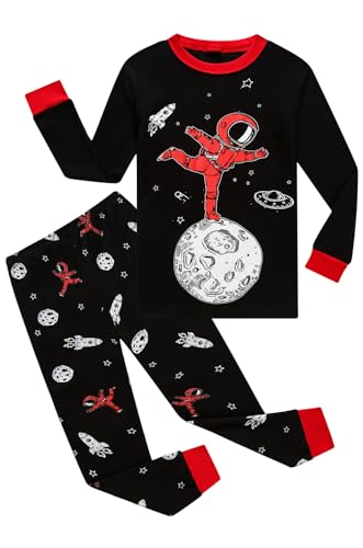 Image of Little bety Cotton 4 Piece Pajamas Boys Long Sleeve Sets Toddler Boys Pjs Kids Sleepwear Sets