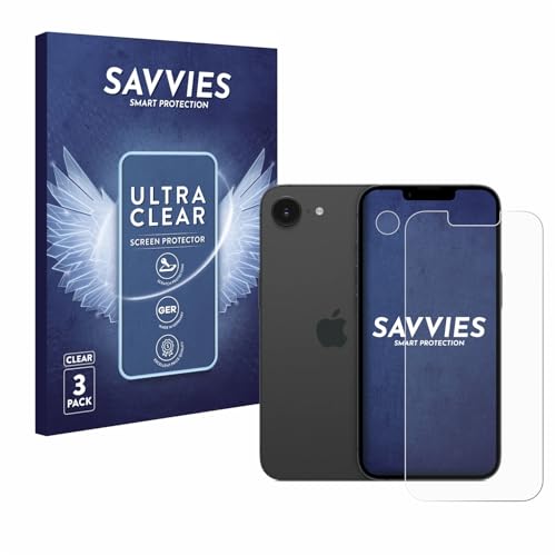 savvies Protector Pantalla para Apple iPhone 16e (Frontal+Cámara) (6 Unidades) Película Ultra Transparente