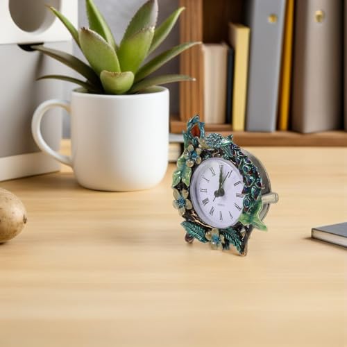 Reloj de escritorio vintage analógico mini para decorar sin pilas 7