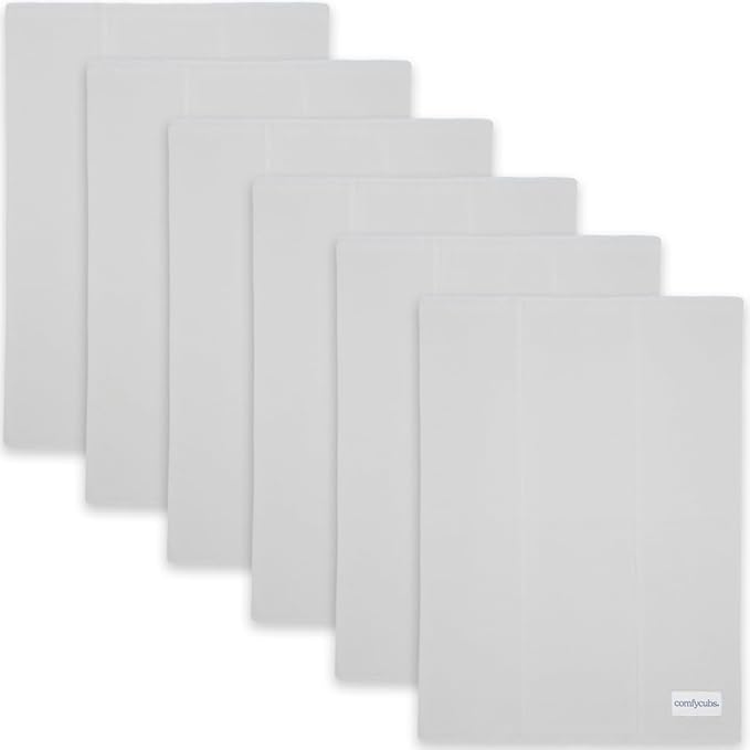 Comfy Cubs Burp Cloths 6 Pack Large 100 Cotton Washcloths Double