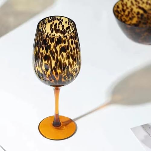 Verre à vin vintage cristal léopard JCVBN table rétro chic - 5