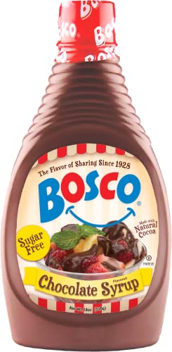 Bosco Sugar Free Chocolate Syrup 18oz | Fat Free, Gluten Free, Made with Natural Cocoa