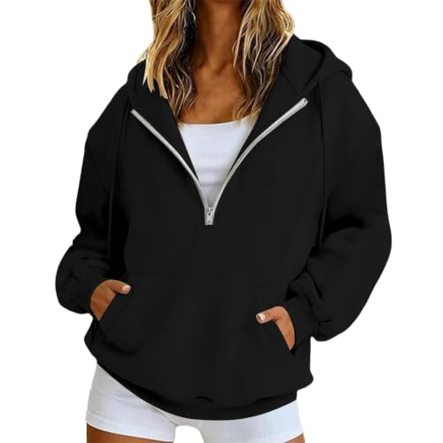 HswsEJ Quarter Zip Pullover Women Fleece Oversized Pull Over Sweaters - image 1