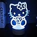 Akutoer 3 Color Change Cartoon Night Light, 3D Kawaii LED Desk Lamp, Acrylic Sleep Night Lamp As Best Gifts for Women Teens Boys Girls