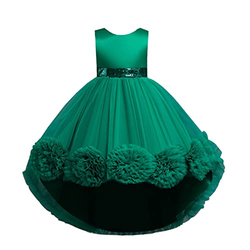 Robe fille demoiselle d'honneur asymétrique à nœud chic pour grand bal et mariage