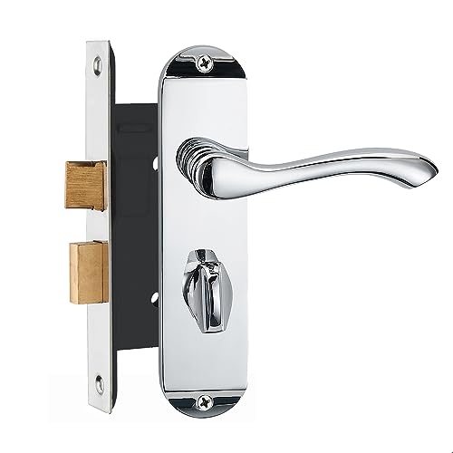 HAIFUAN Z01 Polished Chrome Bathroom Door Lock Set (Backset 45)