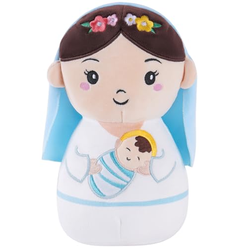 SEAOPOP Virgin Mary Plush Doll, 8-Inch Mother Mary Stuffed Plushie