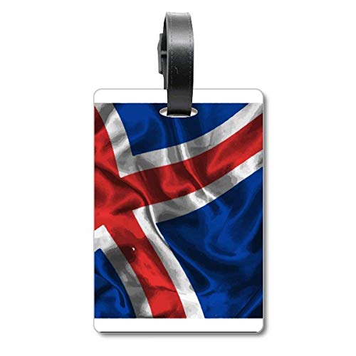 Étiquette valise voyage Islande avec texture soie chic