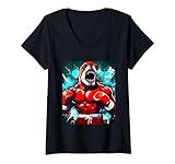 donna shark animal boxer fighter | beast boxing champion maglietta con collo a v