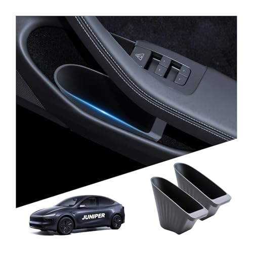 Cubos de basura para Tesla Model Y 2025-2026 de TPE impermeables juego de 2 organizadores laterales
