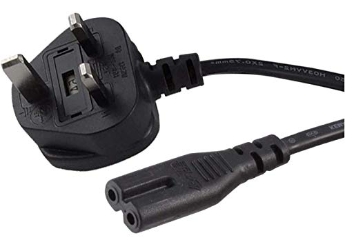 (2 Pack) United Kingdom UK 2- Slot Printer Power Cord Cable, Non-Polarized (IEC-320-C7 to CEE 7/16) Works with Printer, TV, PS4 Game Console and More for UK Travel. by BRENDAZ - Used condition - US$12.56