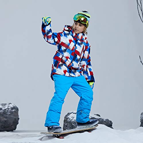 Boys Ski Jacket Snow Jacket Pants Suits Windproof Waterproof Winter Coats 37BL,8