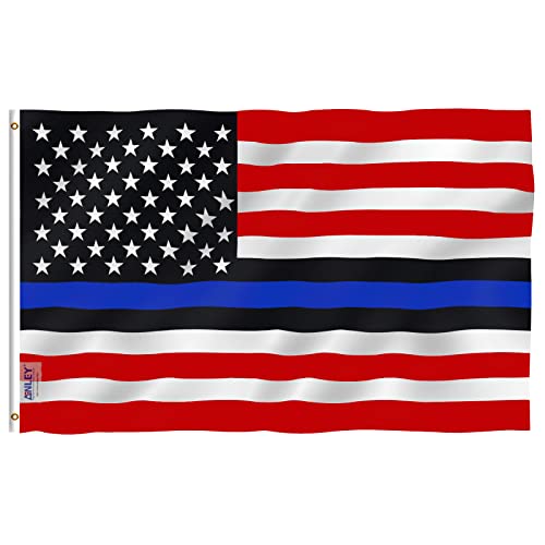 ANLEY Fly Breeze 3x5 Foot Blue Lives Matter American USA Police Flag - Vivid Color and Fade Proof - Honoring Law Enforcement Officers Flags 3 X 5 Ft