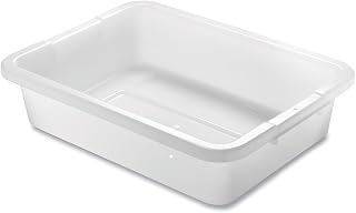 Rubbermaid Commercial Products FG334992WHT Food Service Bus/Utility Tote Box, Bulk Pack, 4 5/8 gal, White (Pack of 210)