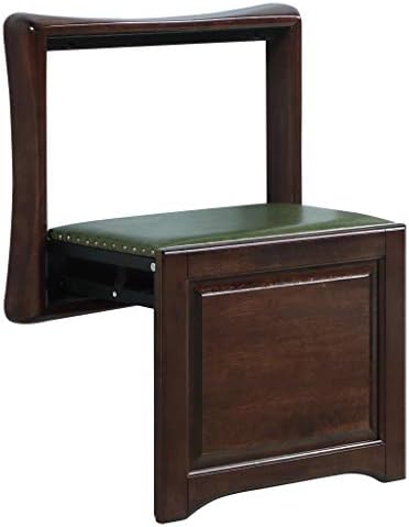 Shoe bench Wall Mounted, Entrance Concealed Solid Wood Folding Chair, Heavy Duty Hanging Wall Stool with Hook, Save Space and Easy Installation (Color : Brown)