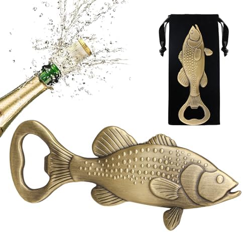 LKKCHER Bass Beer Bottle Opener, Fishing Gifts for Fisherman, Bas...