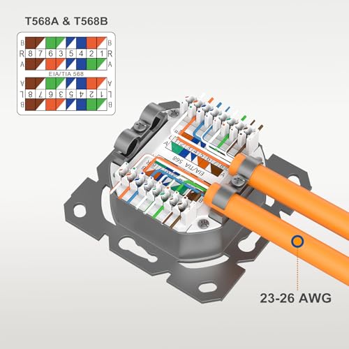 iwillink Cat7 Netzwerkdose 2 Port - 10 Gigabit Geschirmt LAN Steckdose - Netzwerkdose Aufputz/Unterputz Universal - POE+ - Kompatibel CAT7 CAT6 CAT6A - Weiß