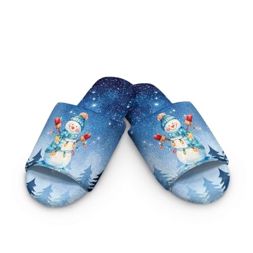 Forchrinse Christmas House Slippers for Women Men Open Toe Indoor Slippers Washable Reusable Spa Hotel Slipper2
