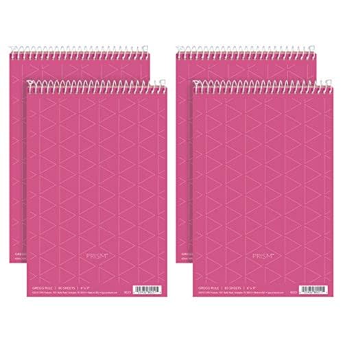 Carnet de steno Gregg TOPS Prism 6x9 ligné rose 80 feuilles