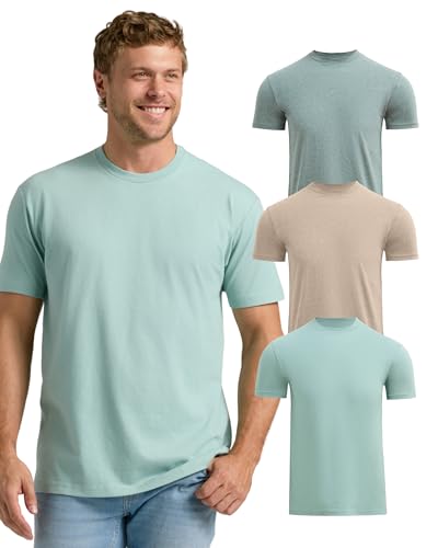 Image of True Classic Mens T-Shirts - Short Sleeve Crew Neck T Shirts for Man, Cotton Blend Plain Novelty Men's T-Shirts