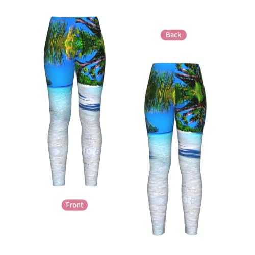 Leggings de compresión suave con estampado de playa premium confeccionados en tejido transpirable 4