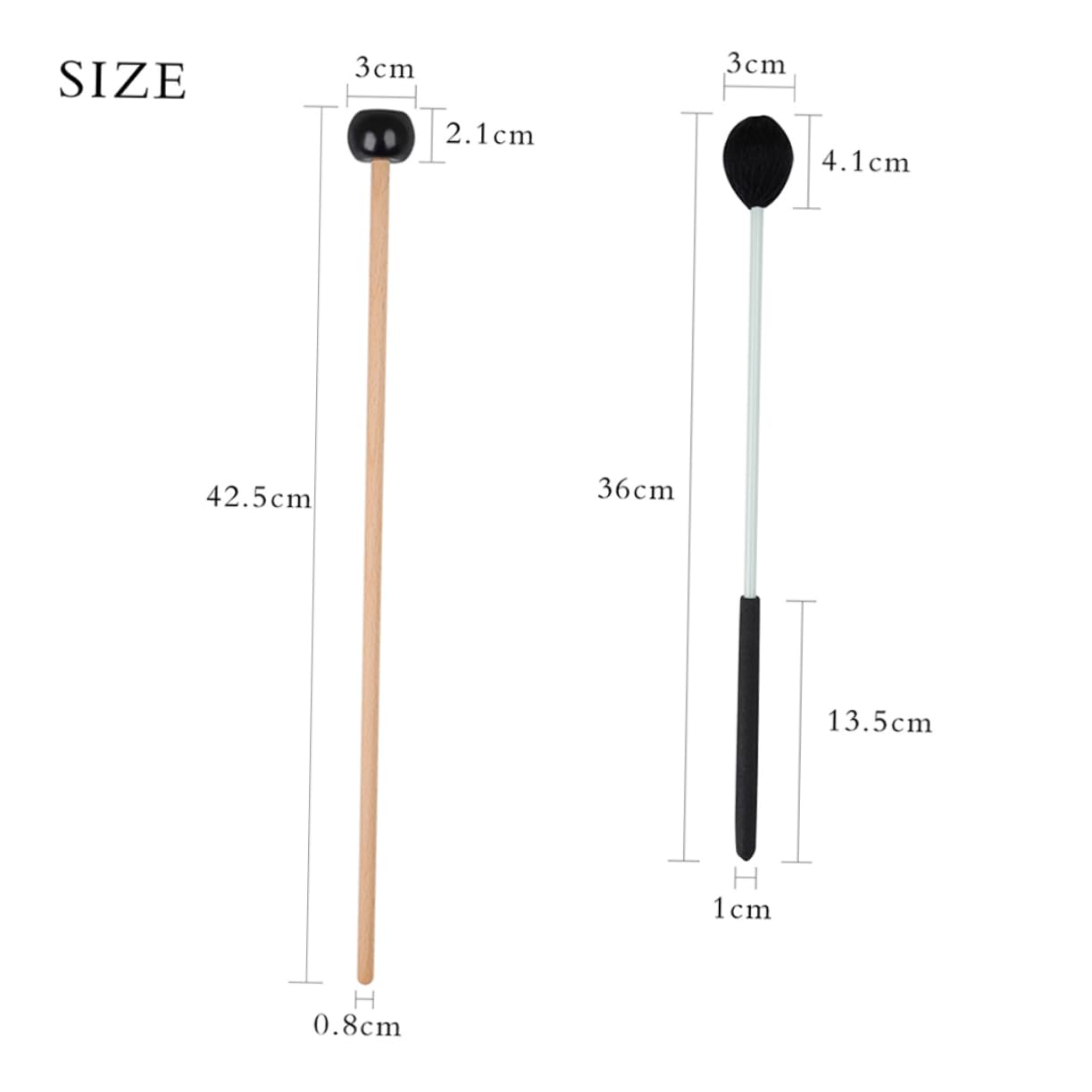Genérico 4 Piezas Martillo De Marimba Mazos De Marimba Martillo De Piano Xilófono Mazos De Glockenspiel Mazos De Percusión Pad De Bombo Instrumentos Musicales Para Abdominales Black
