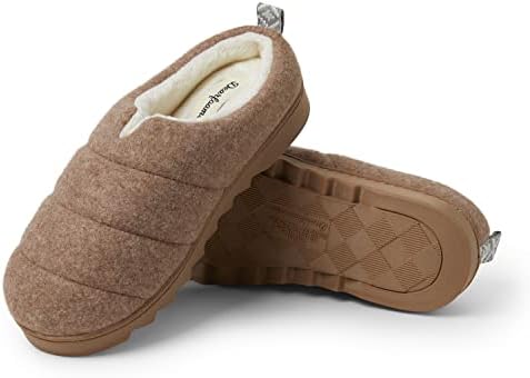 Dearfoams Women's Nadine Wool Blend Clog Slipper, Chestnut, Small | Image 1