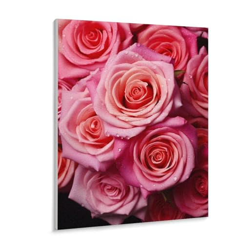 Kit de peinture numérique haut de gamme motif rose pour décoration moderne RTFGHJS - 3