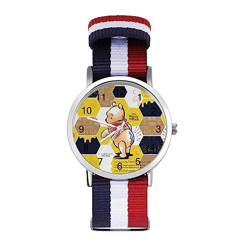 くまのプーさん 腕時計 可愛い 安い ナイロンのニットベルト Moiiss ガールズ レディース 女子 学生 キッズ ウォッチ 誕生日 成人式 新学期 プレゼント キャラクター グッズ