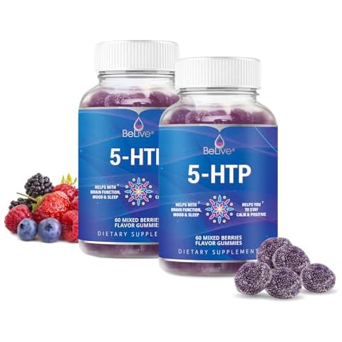 BeLive 5-HTP Gummies – 2 Pack - 120 Ct I 5HTP Calming Gummies for Heightened Focus, Relaxation & Rest for Adults | Vegan - Mixed Berries Flavor Cover