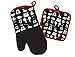 Disney Kitchen Oven Mitt/Glove and Square Potholder Set w/Neoprene for Easy Non-Slip Gripping - Protect Your Hands in The Kitchen - Heat Resistant Kitchen Accessories - Mickey Mouse Icon (Black)