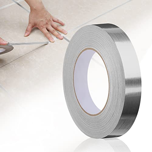 Ruban de Joint de Carrelage,Bande Autocollant Imperméable pour Décorer Murs,Plafonds,Portes et Armoires (Argent-2cmx50m*1) Cover