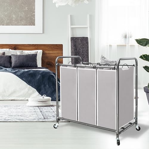 Storage Maniac STO1005000028 3 Section Laundry Sorter, 3 Bag Laundry Hamper Cart thumb #6