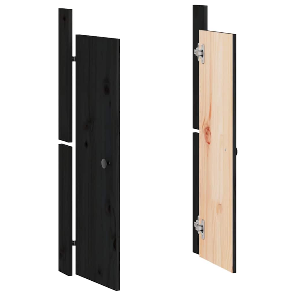 Genérico Puertas de Cocina Exterior 2 uds Madera Pino Negro 50x9x82 cm,Bricolaje,Accesorios de Bricolaje,Ferretería para armarios,Puertas de armarios-832362
