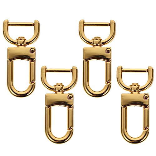 MILISTEN Lot de 4 fermoirs mousquetons pivotants en métal avec fermoir mousqueton rotatif pour bricolage, sac à main, porte-clés, fabrication de bijoux, doré