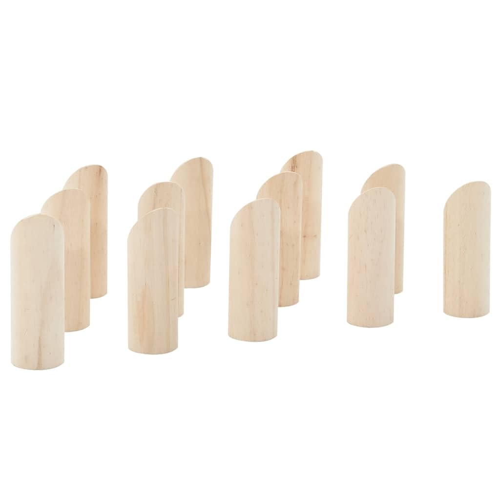 Kubb - Juego de 13 piezas de madera de pino maciza con bolsa de transporte, juego de jardín al aire libre, juego de lanzamiento y juego de habilidad, ideal para reuniones familiares, camping