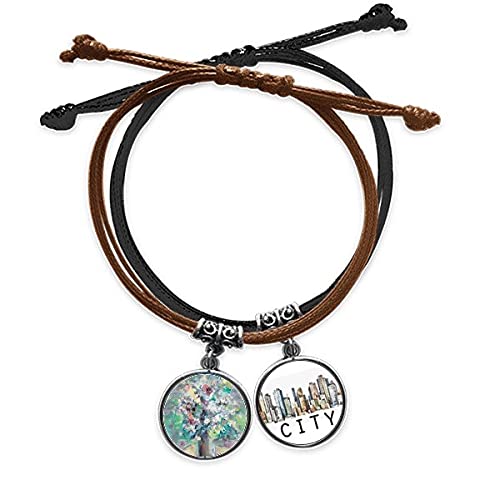 Peinture art toujours la vie bracelet cuir sidi et corde tressée main