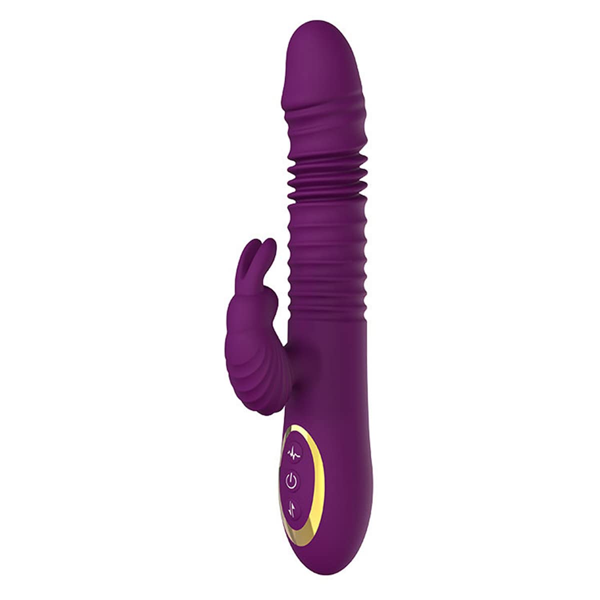 Vibratore a Spinta, Vibratore Clitorideo Punto G Impermeabile e Ricaricabile Vibratore Dildo in Silicone Realistico con 10 Modalità di Vibrazione di Frequenza, Giocattoli Sessuali Donne Viola
