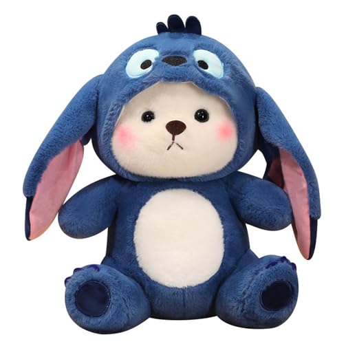Image of VanityX Baby Plushies, Blue Lovable Huggable Soft Toy, Big Size Hooded Plush Teddy Bear, Elegant Soft Plush Toy for Babies, Great Birthday Gift for Girls (Blue Teddy, 30cm)