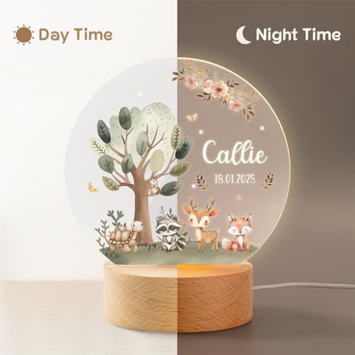 Lámpara de Mesa Noche Acrílica Personalizable Wood Base miniatura 3