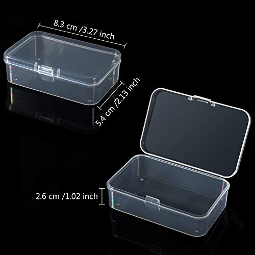 6 Pieces Mini Plastic Clear Beads Storage Containers Box for Collecting Small Items, Beads, Jewelry, Business Cards, Game Pieces, Crafts (3.27 x 2.13 x 1.02 Inch) - Image 3
